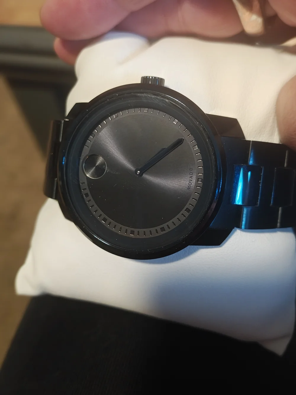 Movado NAVY BLUE Stainless Steel Minimalist Dial Watch